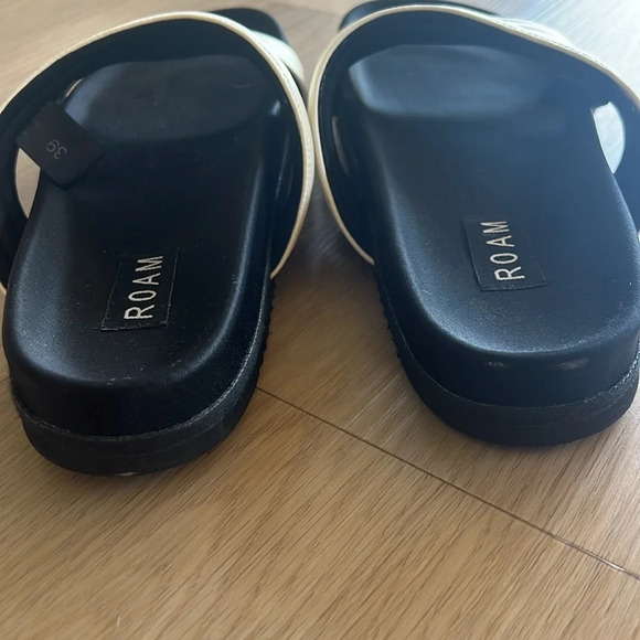 ROAM CRESCENT QUILT SANDALS WHITE VEGAN LEATHER Size 39 - Picture 6 of 9